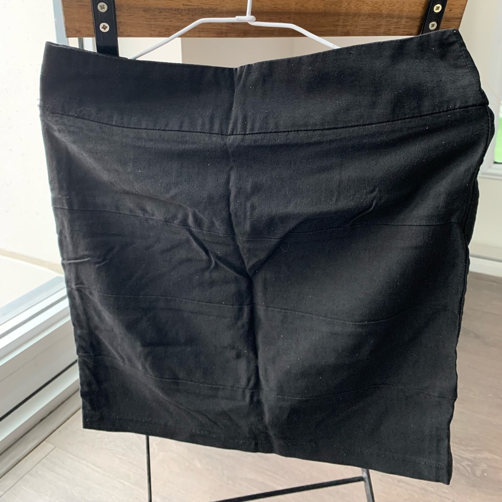 Black Straight Mini Skirt